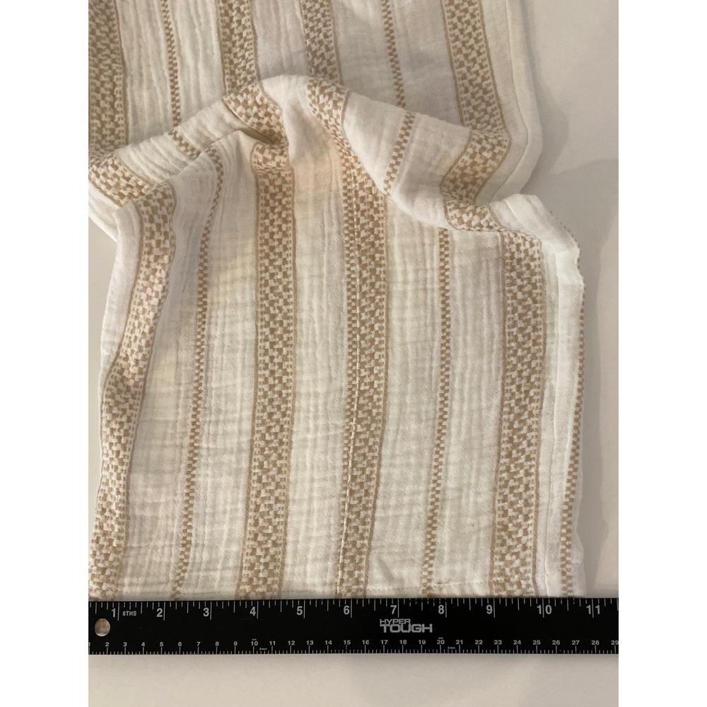 Coastal Comfort XL Cotton Gauze Striped Wide Leg Pants Cream Tan Elastic Waist - Picture 10 of 10